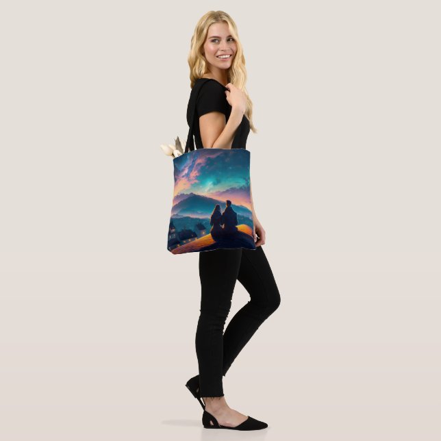 Bolso De Tela Pareja Sentada En El Techo (Puesto)
