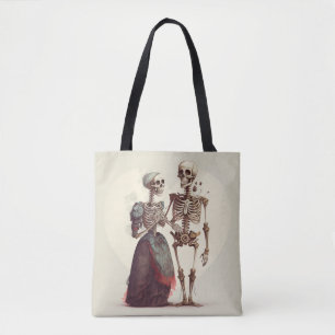 Bolso De Tela Pareja Skeleton Romantic