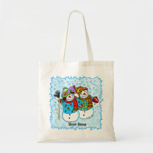 Bolso De Tela Pareja Snowman