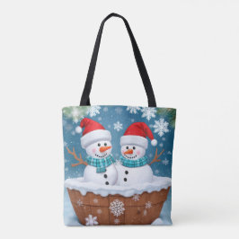 Bolso De Tela Pareja Snowman de navidades