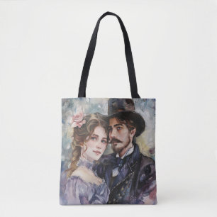 Bolso De Tela Pareja Victoriana