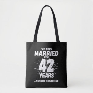 Bolso De Tela Parejas Casadas 42 Años Divertido Aniversario 42