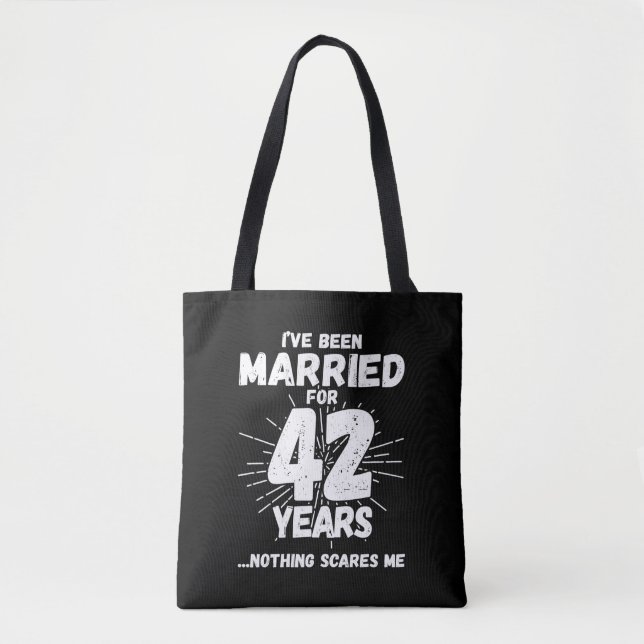Bolso De Tela Parejas casadas con 42 años de gracia 42 años (Anverso)