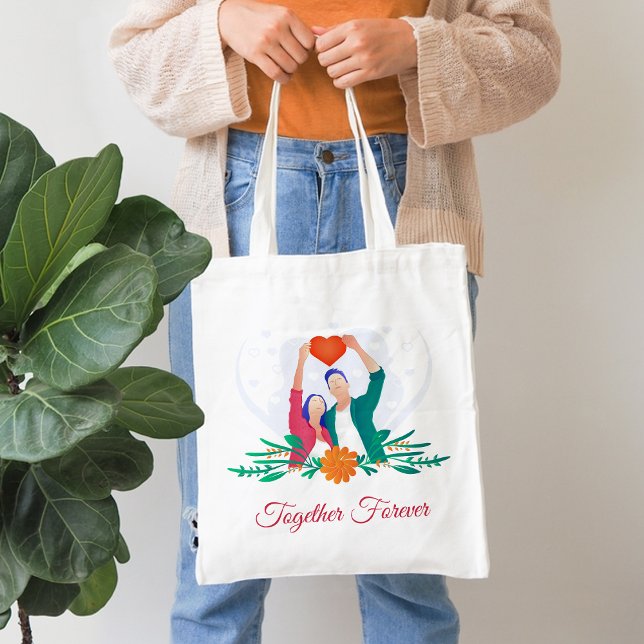 Bolso De Tela Parejas romanas muy agradables Tote Bag (Cute romance couples Tote Bag
)