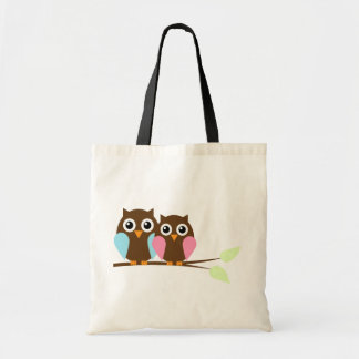 Bolso De Tela Pares del búho en una rama