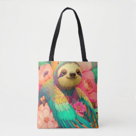Bolso De Tela Paresseux-colibri suspendu aux rêves – Illustratio