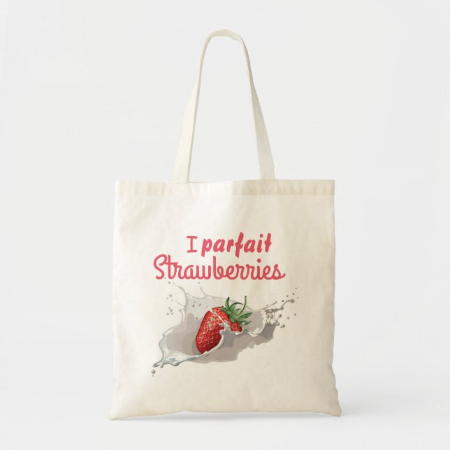 Bolso De Tela "Parfait" Strawberries Cita graciosa (Frente)