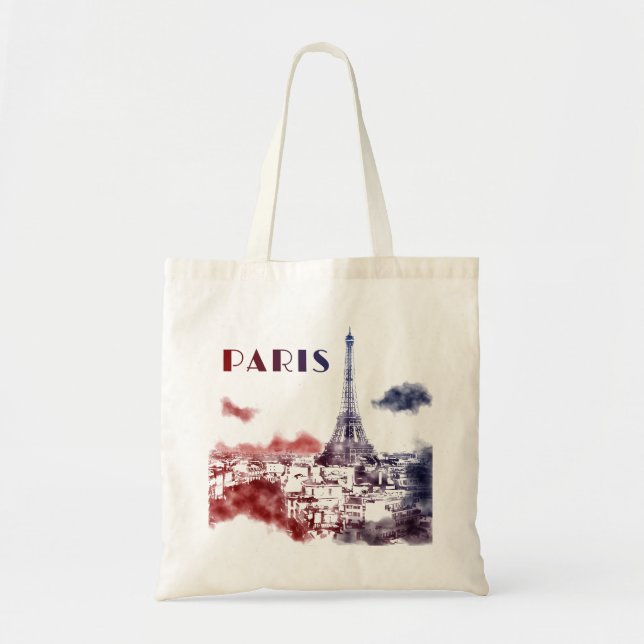 Bolso De Tela Paris City Skyline Eifel Tower Travel Francia (Frente)