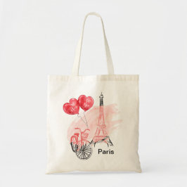 Bolso De Tela París con la bicicleta de la Torre Eiffel