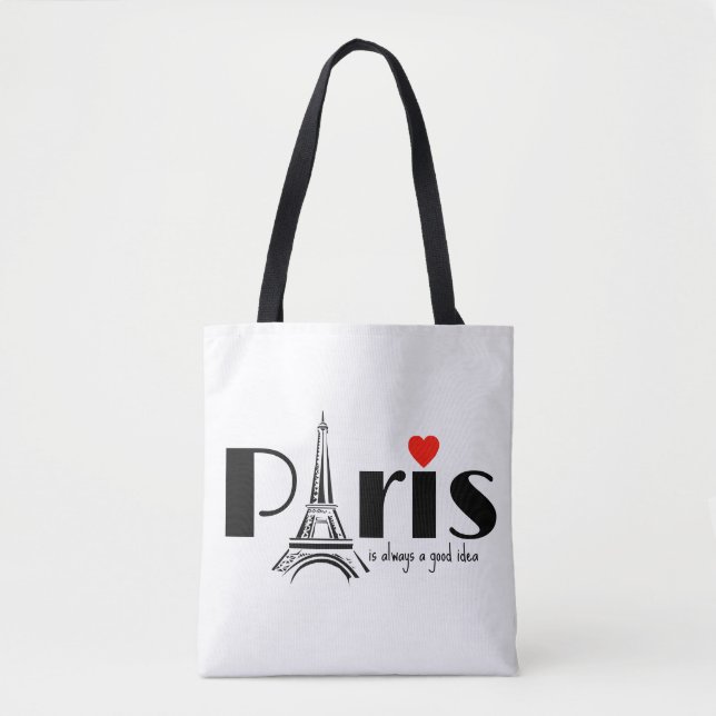 Bolso De Tela Paris Eiffel Tower Design  (Anverso)