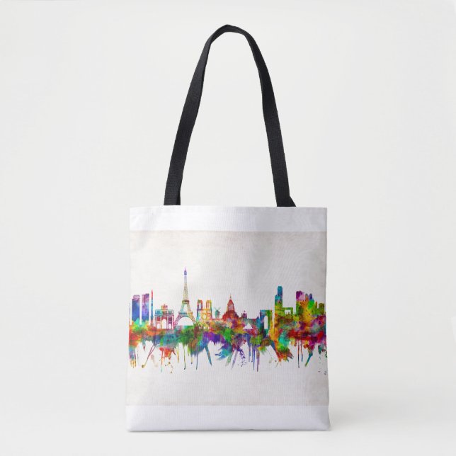 Bolso De Tela Paris France Skyline (Anverso)