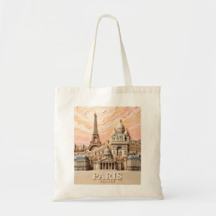 Bolso De Tela París Francia Europa Moderno Pastel Texturizado Vi