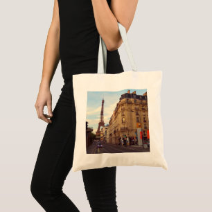 Bolso De Tela París.Francia. Flor Eiffel.