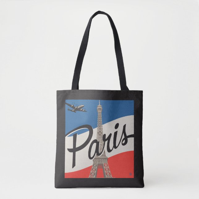 Bolso De Tela París Francia | Torre Eiffel (Anverso)