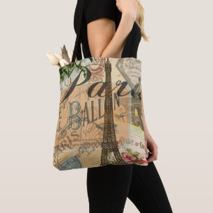Bolso De Tela París Francia Viajes de arte colorido