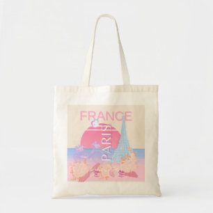 Bolso De Tela París, Francia, Viajes, Preppy, Pastel
