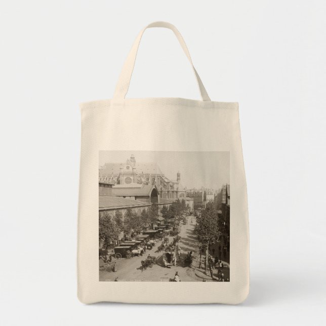 Bolso De Tela París: Les Halles, C1900 (Frente)