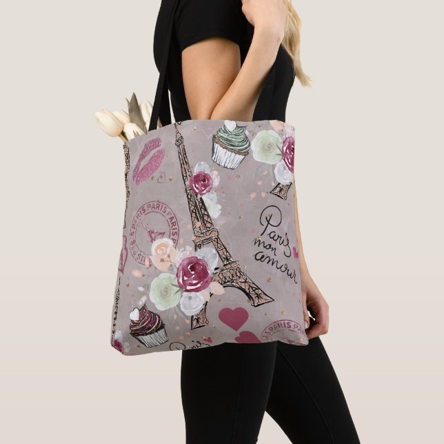 Bolso De Tela París Romance, estilo francés (Detalle)