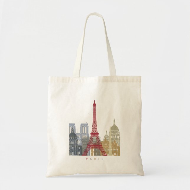Bolso De Tela Paris skyline poster (Frente)