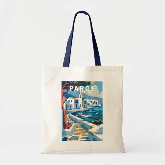 Bolso De Tela Paros Grecia Viaje de arte (Frente)