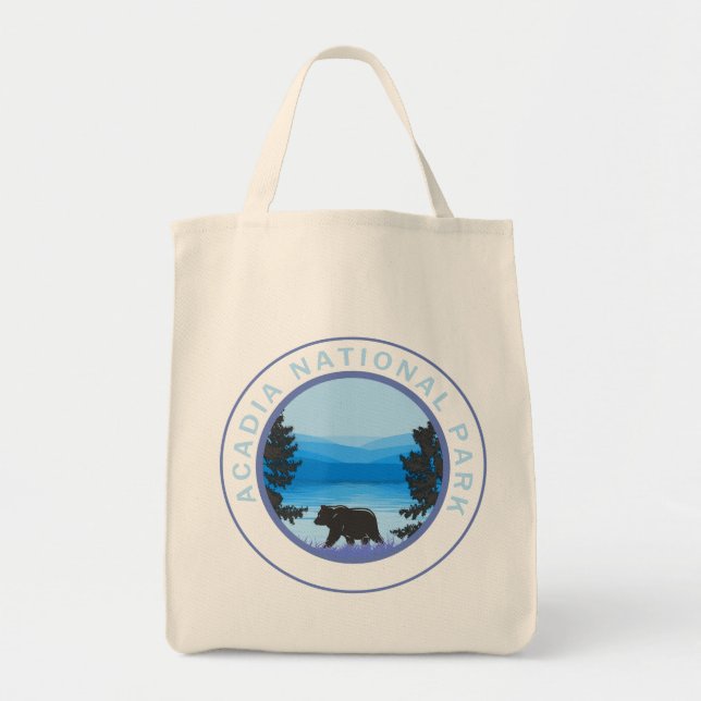 Bolso De Tela Parque nacional Acadia Maine Bear (Frente)