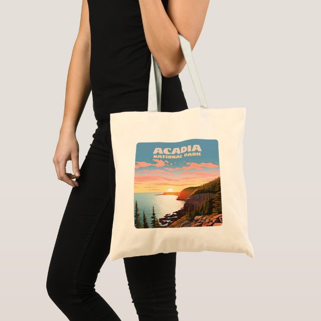 Bolso De Tela Parque nacional Acadia Maine Coast Retro (Anverso (producto))