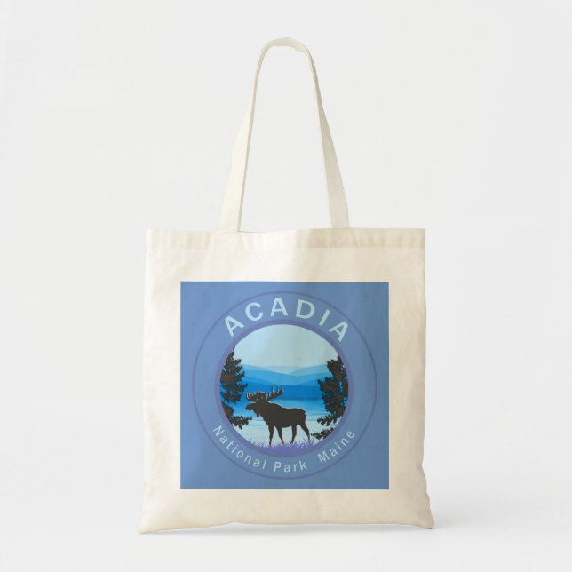 Bolso De Tela Parque nacional Acadia Maine Moose (Frente)
