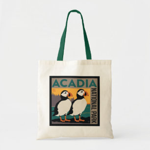 Bolso De Tela Parque nacional Acadia, Maine Puffins