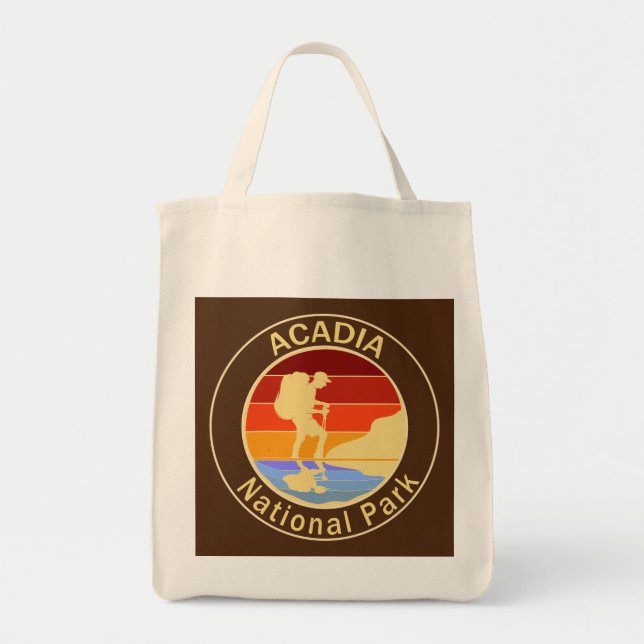 Bolso De Tela Parque nacional Acadia Senderismo por Maine (Frente)