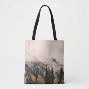 Bolso De Tela Parque nacional Banff, montañas nigrosas y bosque 