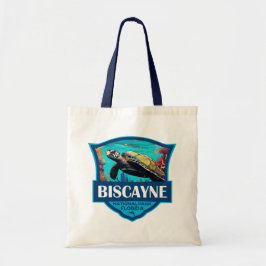 Bolso De Tela Parque nacional Biscayne Turtle Ilustracion Retro