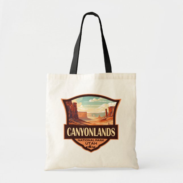 Bolso De Tela Parque nacional de Canyonlands Ilustracion Retro (Frente)
