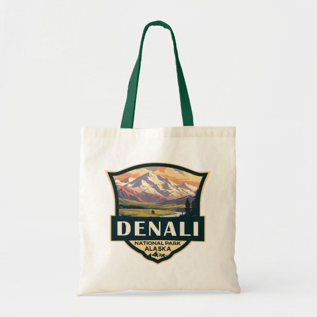 Bolso De Tela Parque nacional de Denali Ilustracion Viaje Viaje  (Frente)