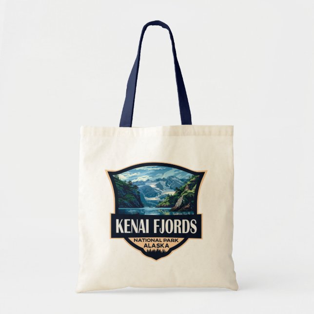 Bolso De Tela Parque nacional de fiordos de Kenia Ilustracion ar (Frente)