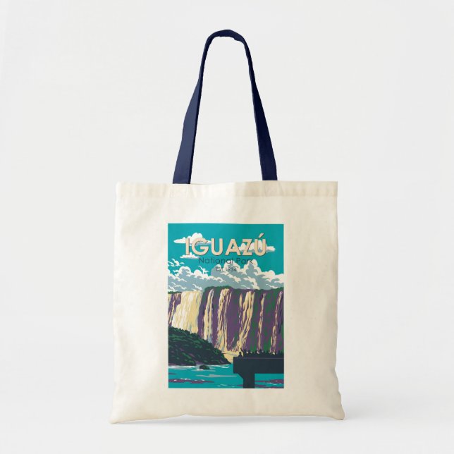 Bolso De Tela Parque nacional de Iguazú Argentina Viaje Art Vint (Frente)