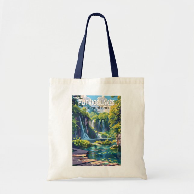 Bolso De Tela Parque nacional de los lagos Plitvice: Arte de via (Frente)