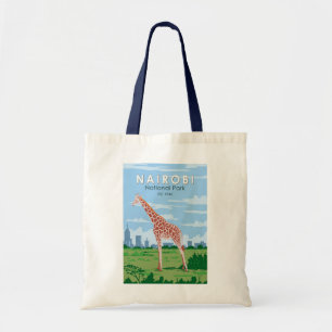 Bolso De Tela Parque nacional de Nairobi Giraffe Viaje Vintage