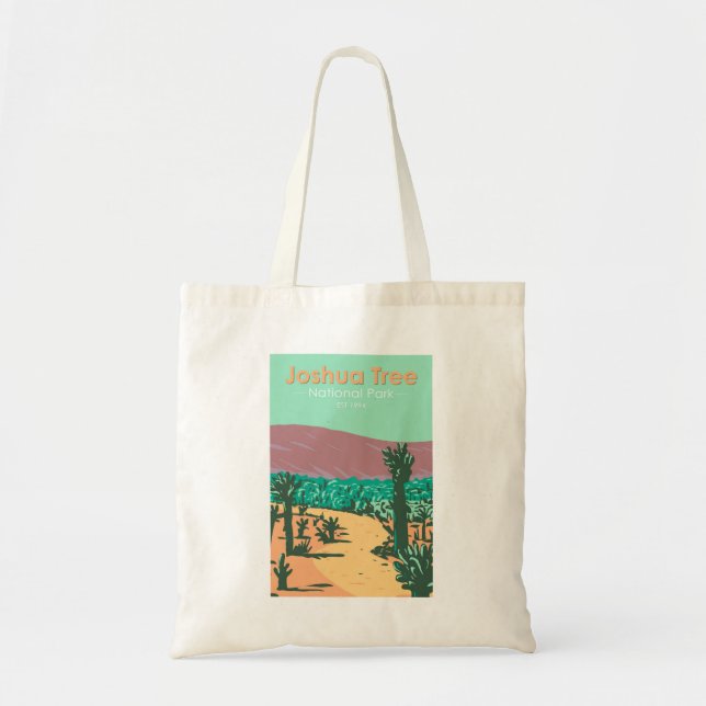 Bolso De Tela Parque nacional del árbol de Joshua Jardín Cholla  (Frente)