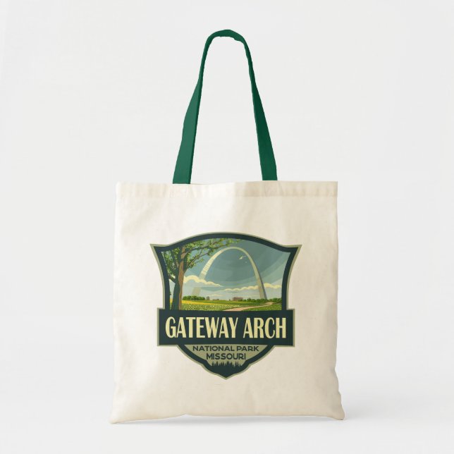 Bolso De Tela Parque nacional Gateway Arch Ilustracion Arte Retr (Frente)