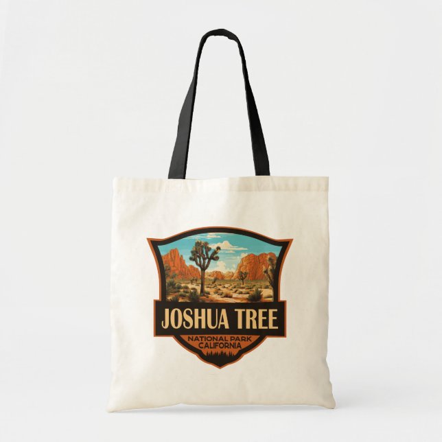 Bolso De Tela Parque nacional Joshua Tree Ilustracion Retro (Frente)