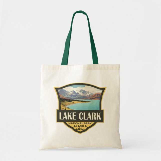 Bolso De Tela Parque nacional Lake Clark Ilustracion Viajes (Frente)