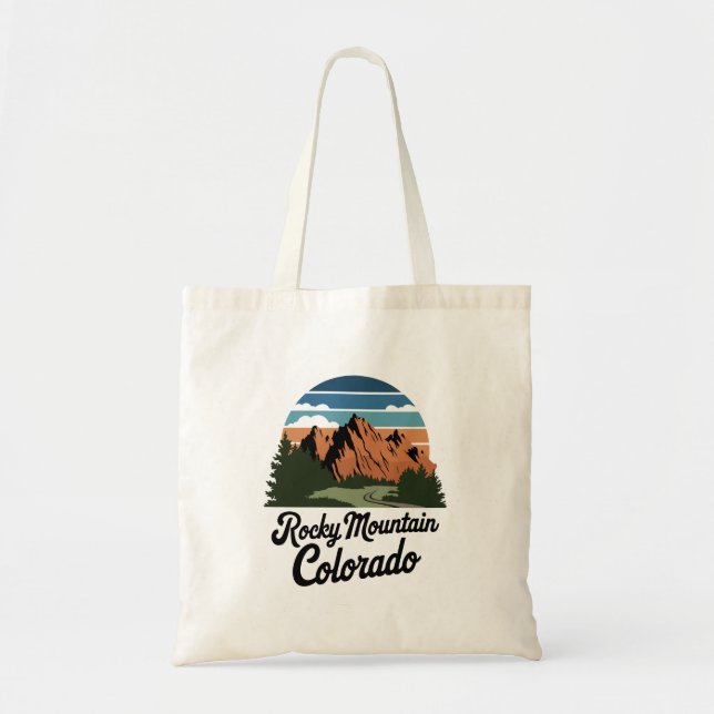 Bolso De Tela Parque nacional Montaña Rocosa Retro (Frente)