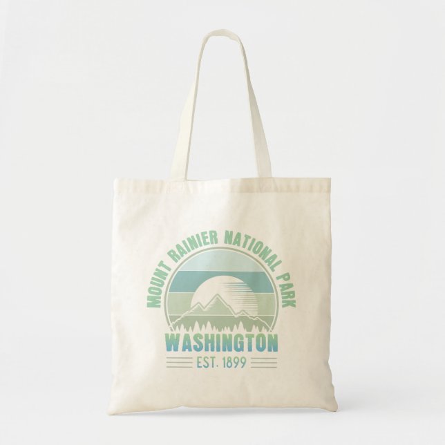 Bolso De Tela Parque nacional Mount Rainier Washington Retro (Frente)