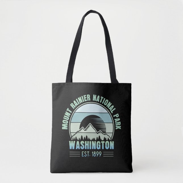 Bolso De Tela Parque nacional Mount Rainier Washington Retro (Anverso)
