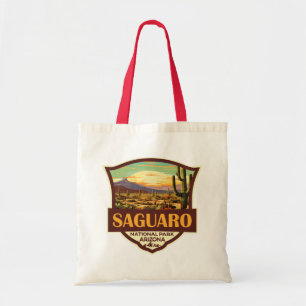 Bolso De Tela Parque nacional Saguaro Ilustracion Retro