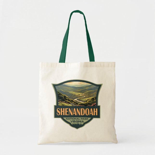 Bolso De Tela Parque nacional Shenandoah Ilustracion Retro de vi (Frente)