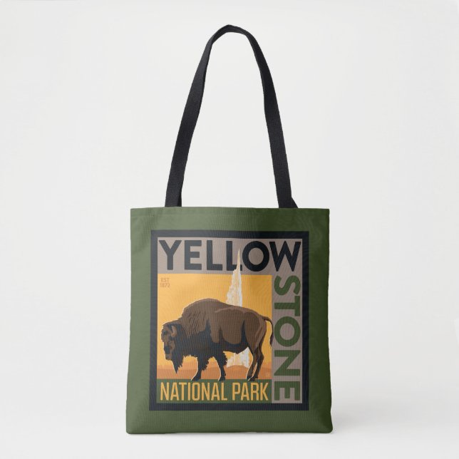 Bolso De Tela Parque nacional Yellowstone | Búfalo (Anverso)
