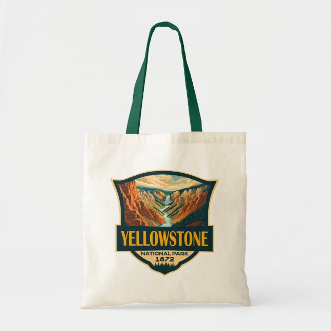 Bolso De Tela Parque nacional Yellowstone Gran Cañón Arte Retro (Frente)