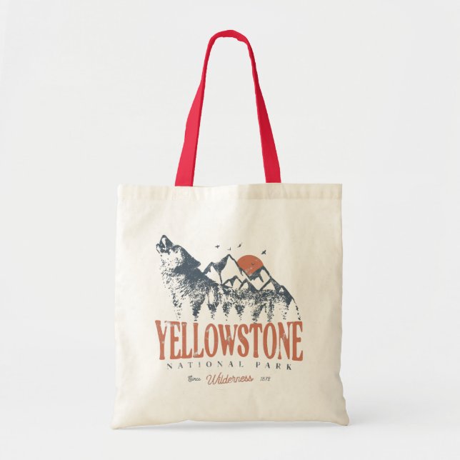 Bolso De Tela Parque nacional Yellowstone Montañas Wolf (Frente)