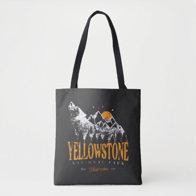 Bolso De Tela Parque nacional Yellowstone Montañas Wolf (Anverso)